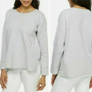 Eileen Fisher Organic Cotton Silk Striped Sweater